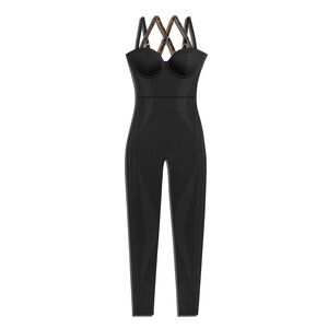 Adidas Ivy Park Strappy Knit Catsuit Black Sleeveless Jumpsuit Size Medium NWT